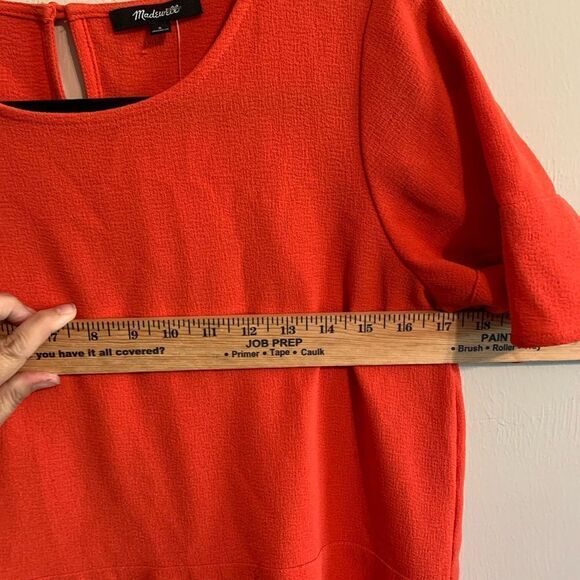 Madewell Flare Hem Top In Bright Poppy Size Small - Picture 8 of 8